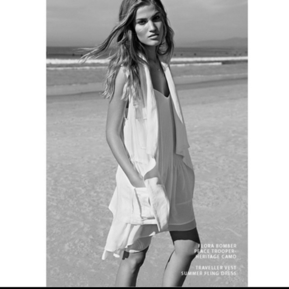Anthropologie Sanctuary White Linen Blend Open Front Vest - Picture 6 of 14